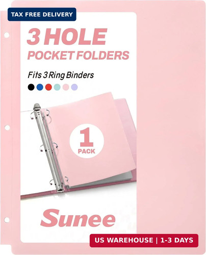 Hole pocket folder pink - hole,